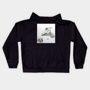 Sea Shell Pencil Drawing2 Kids Hoodie